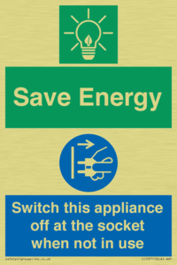 Save Energy, Switch this appliance off at the socket when not in use